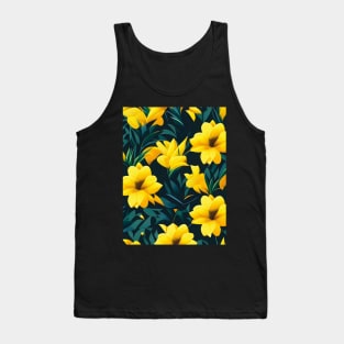 Yellow Daffodils Abstract Artwork Tank Top